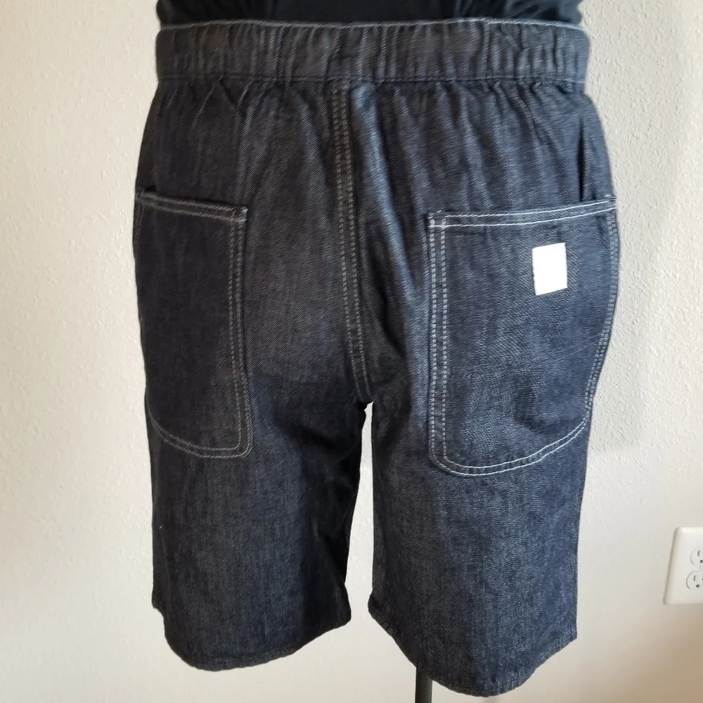Gap Blue Denim Minimalist Pleated Drawstring Jean Jhort Shorts NWT Size Small